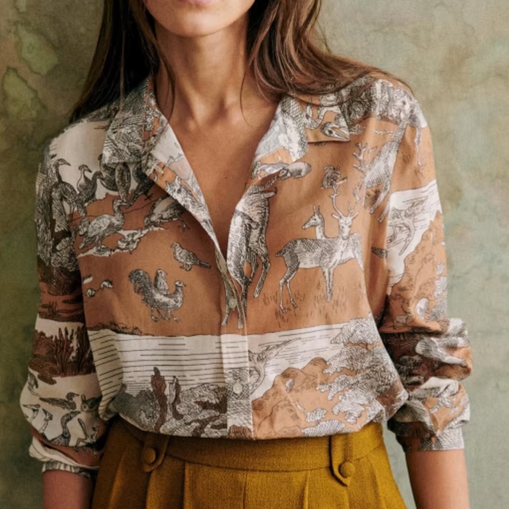 Sezane Pierro Shirt - Sézane X Inoui Editions Rêve Ocre - Size 36